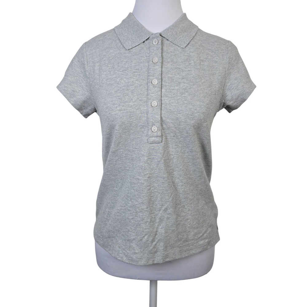 OFFLINE‎ by Aerie Womens Heather Gray Short Sleeve Pique Polo Shirt Small NWT